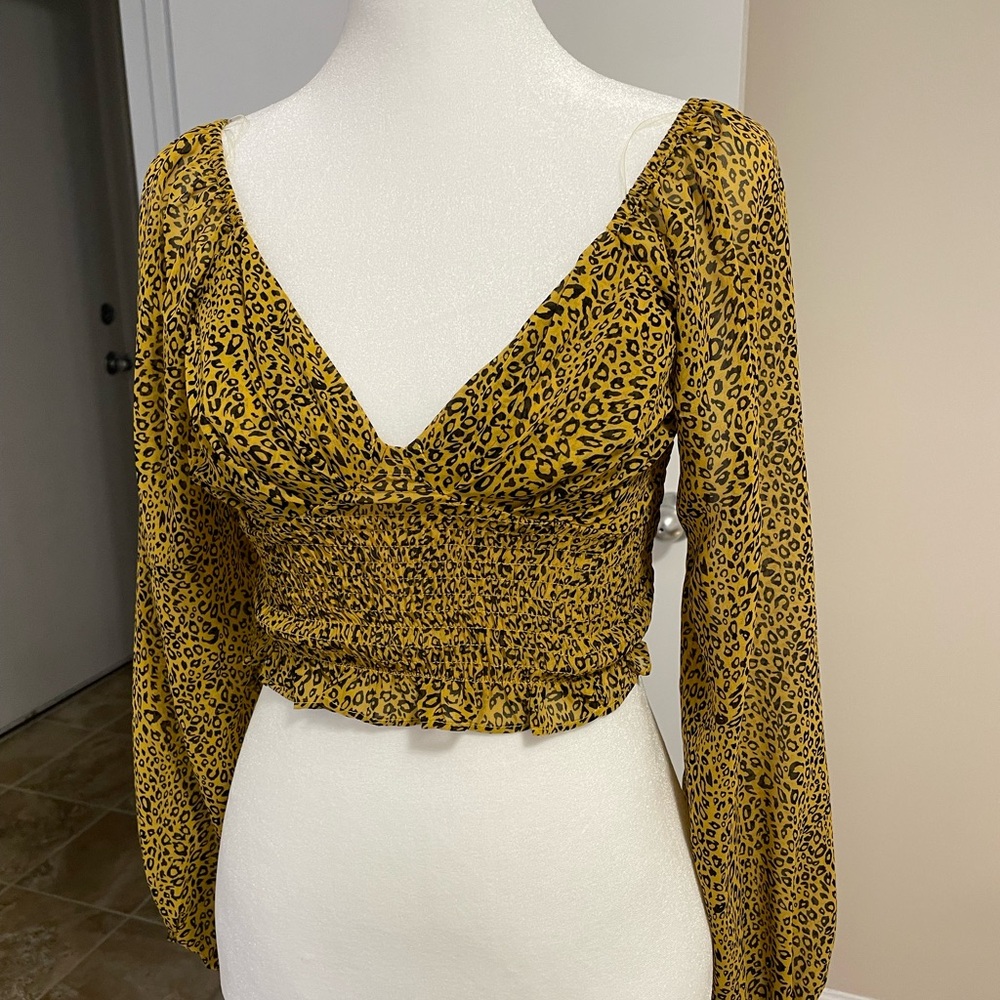Leopard Print Smocked Top